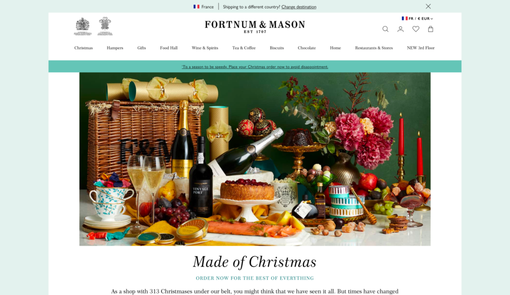 Fortnum & Mason's website